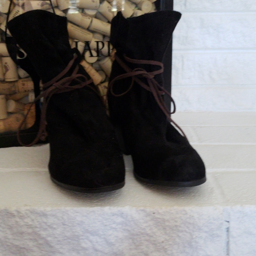 Black suede booties